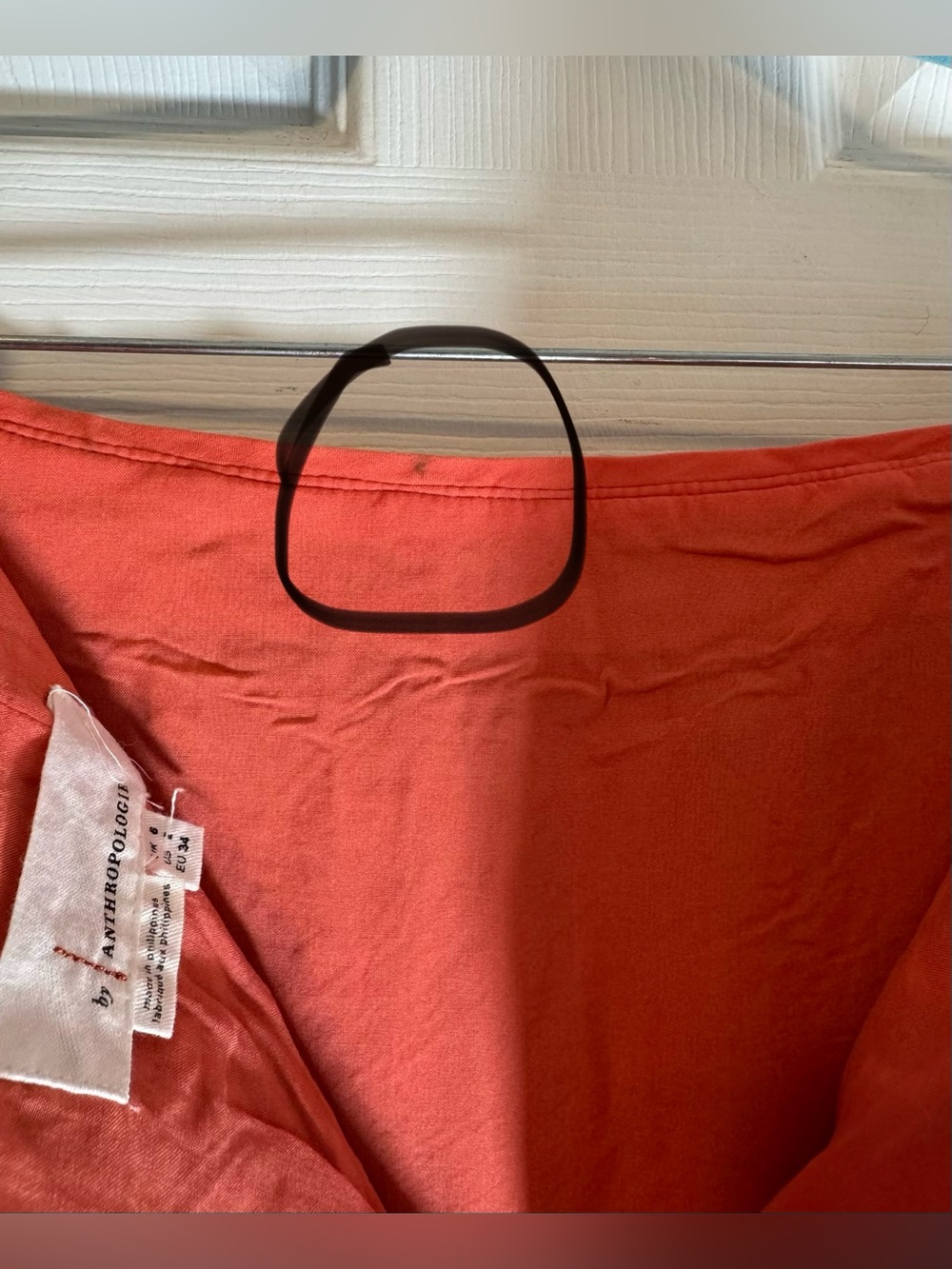 By Anthropologie Slim Mini Skirt Linen Apricot Tan Embroidered Women’s Size 2 - Picture 12 of 14